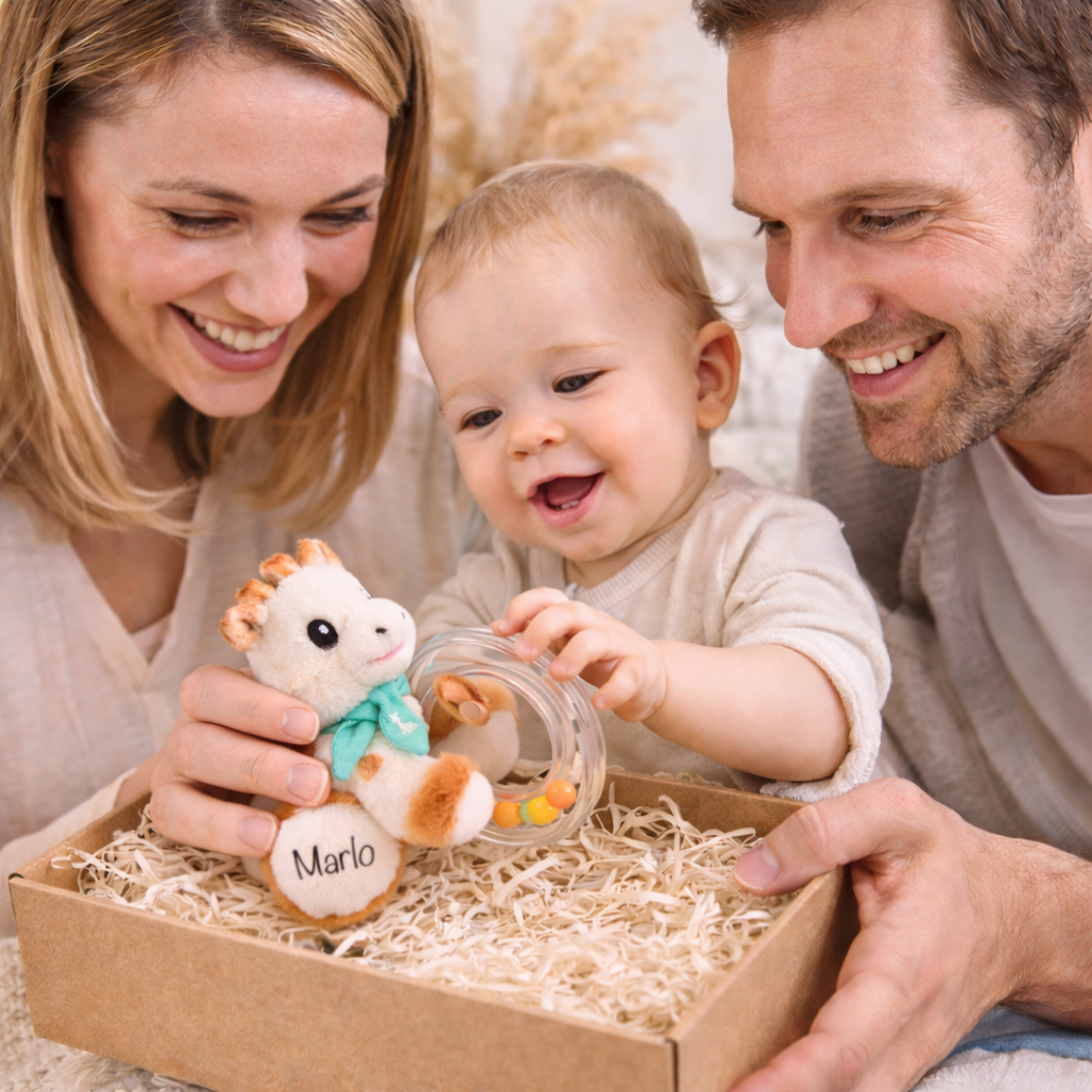 Personalized rattle with name / teething ring / grasping toy 