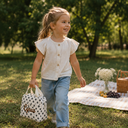 Personalisierte Kühltasche mit Namen – Bestickte Lunchbag für Kindergarten, Schule & Ausflüge