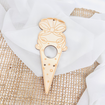 Wooden school cone / gift for school enrollment with name engraving