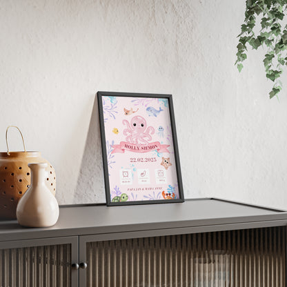 Personalisierte Geburts-Poster – Meerestiere Traum - einzigartigliebe
