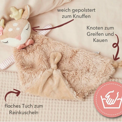 Cuddly blanket with name / deer Bieco printed cuddle cloth girl