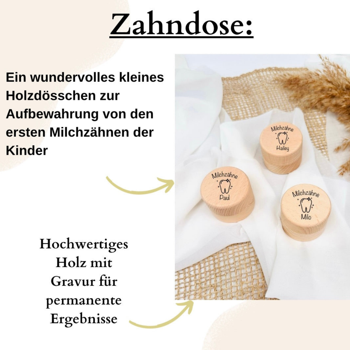 Detailaufnahme des Produkts und seiner sorgfältigen Verarbeitung