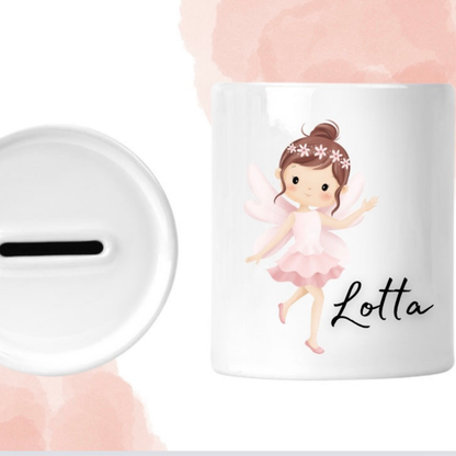 Personalisierte Spardose / Fee mit Name / Kindergeschenk - einzigartigliebe