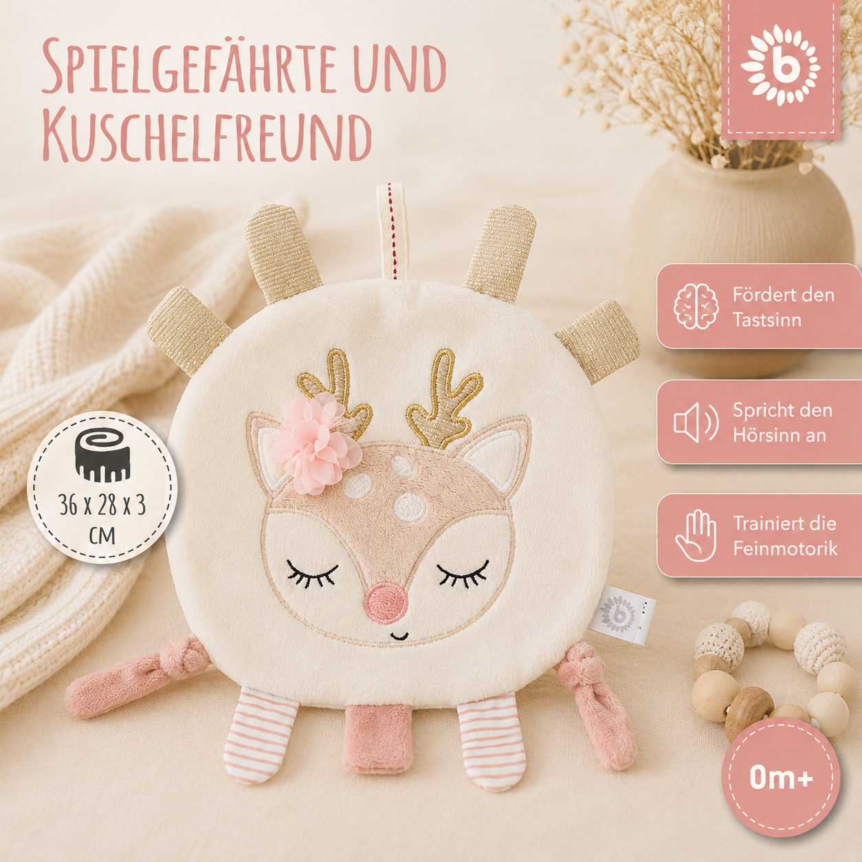 Knistertuch Reh Ella personalisiert