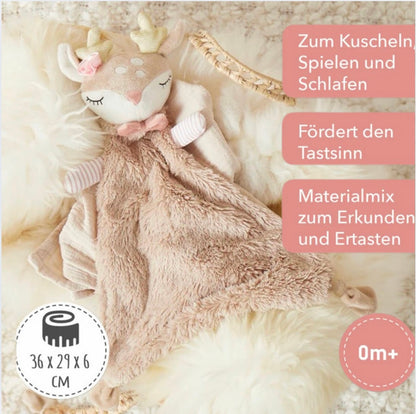 Cuddly blanket with name / deer Bieco printed cuddle cloth girl