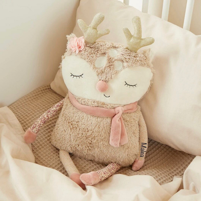Kuscheltier Reh Kissen Personalisiert mit Name / Mädchen Geschenk - einzigartigliebe