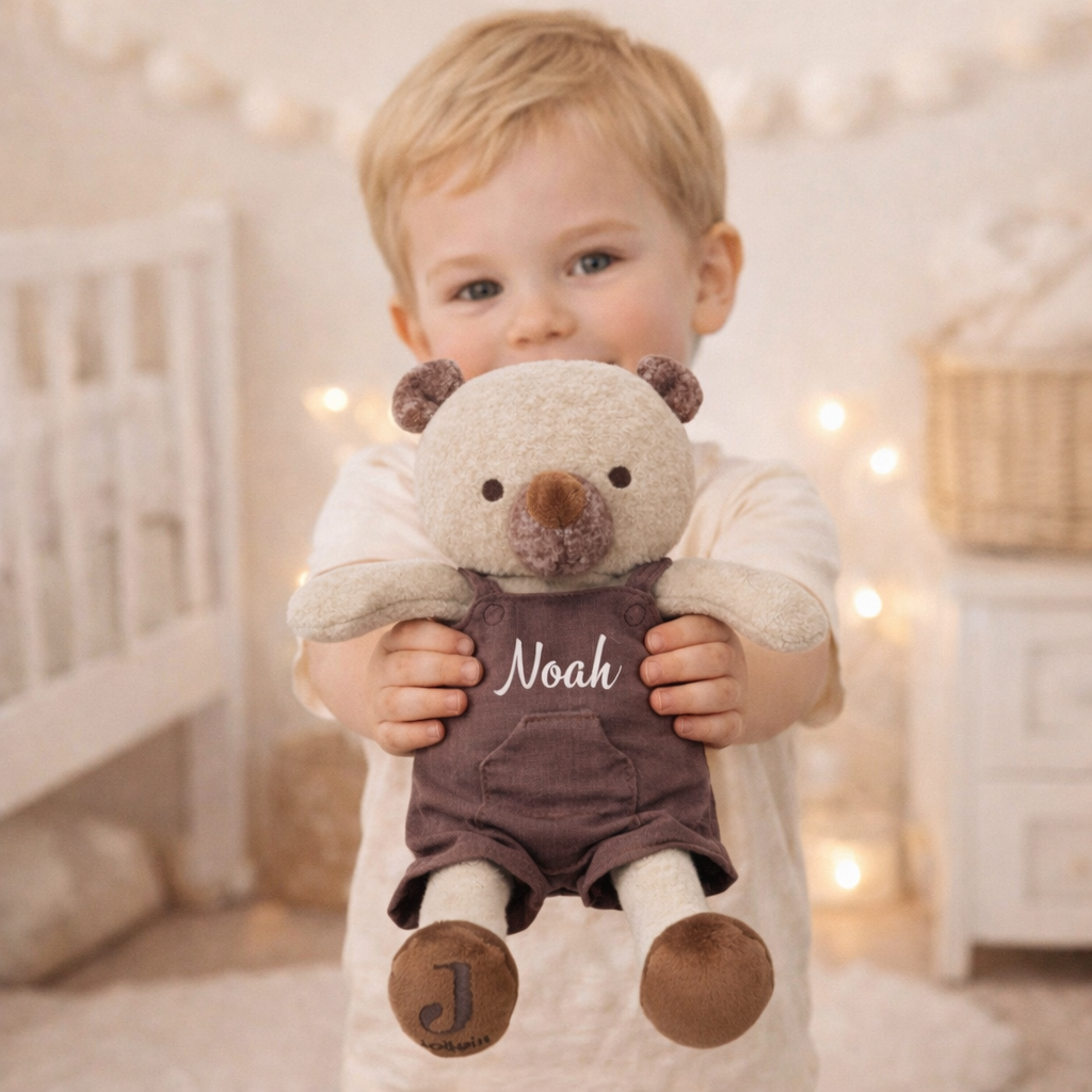Kuscheltier Teddybär mit Name Personalisiert / Bärmädchen oder Bärjunge
