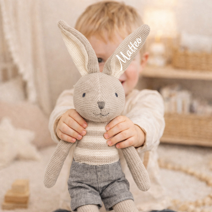 Stuffed toy rabbit personalized with name / boy or girl / Easter