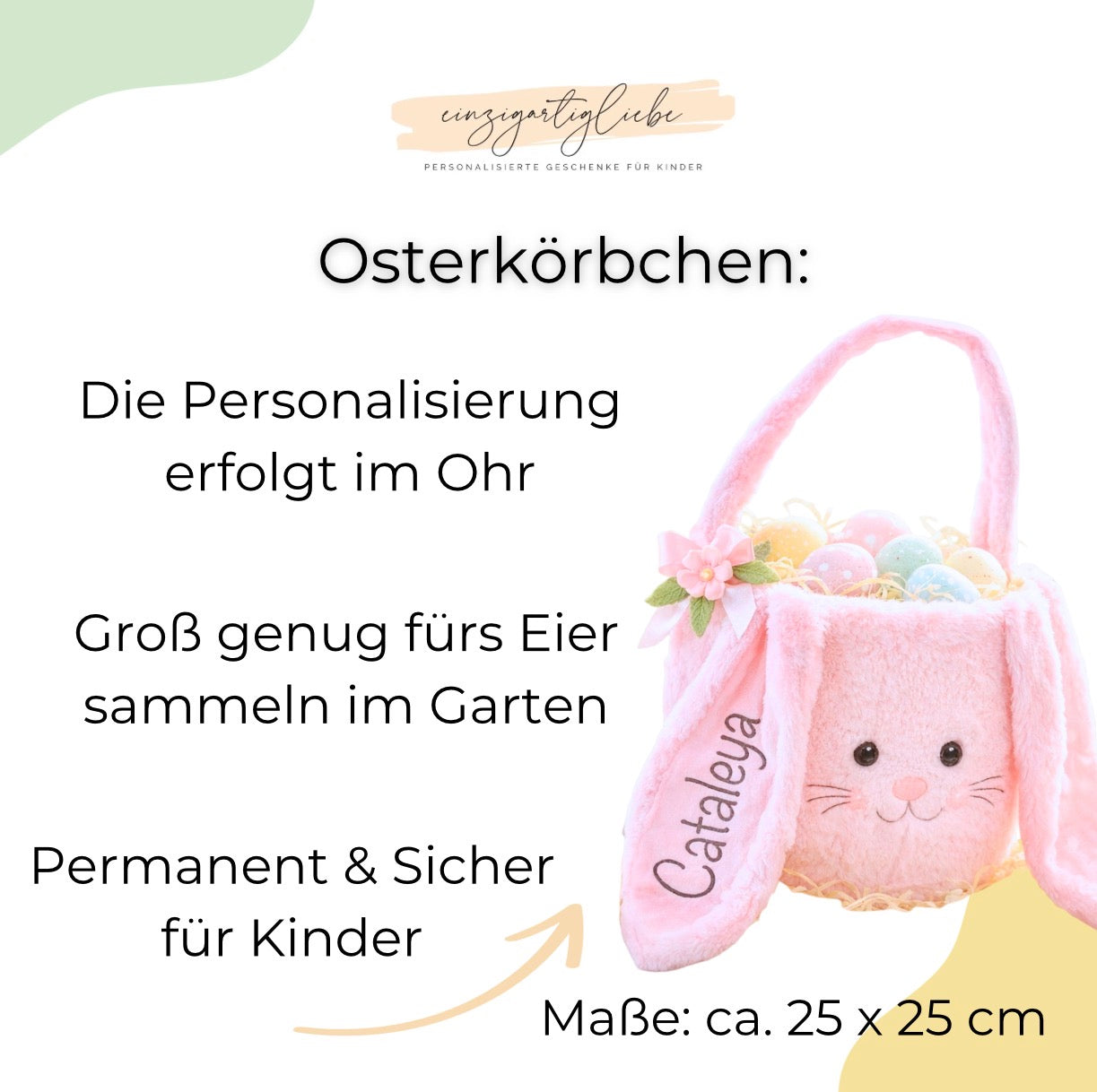 Osterkörbchen mit Name | personalisierter Osterkorb für Kinder