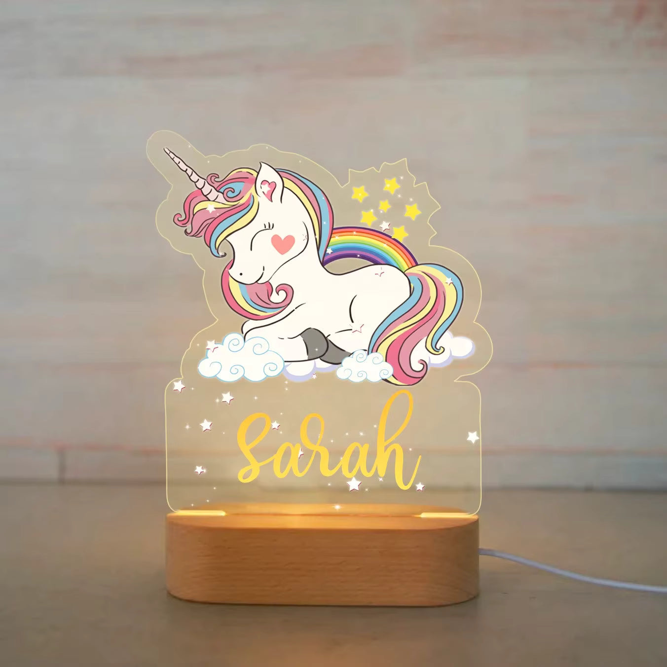 Personalized night light for children with cute animal motifs
