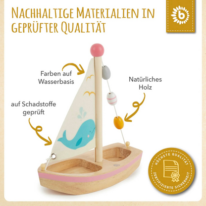 Holzsegelschiff mit Name