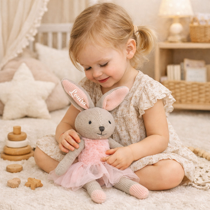 Stuffed toy rabbit personalized with name / boy or girl / Easter