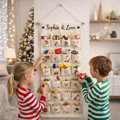 Personalisierter Adventskalender aus Stoff mit Name zum selbst befüllen