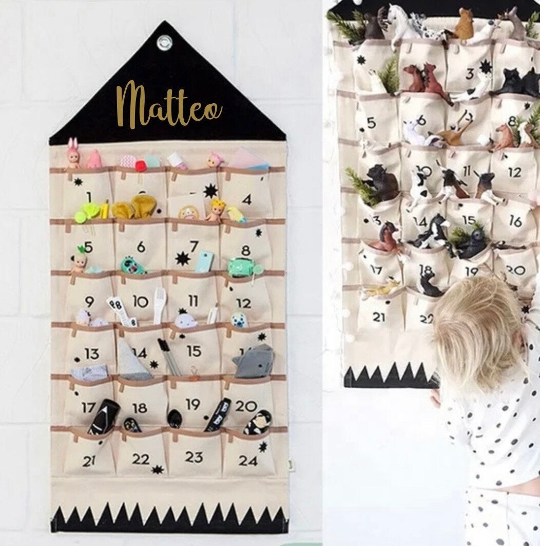 DIY Adventskalender mit Namen personalisiert – elegante Weihnachtsdeko