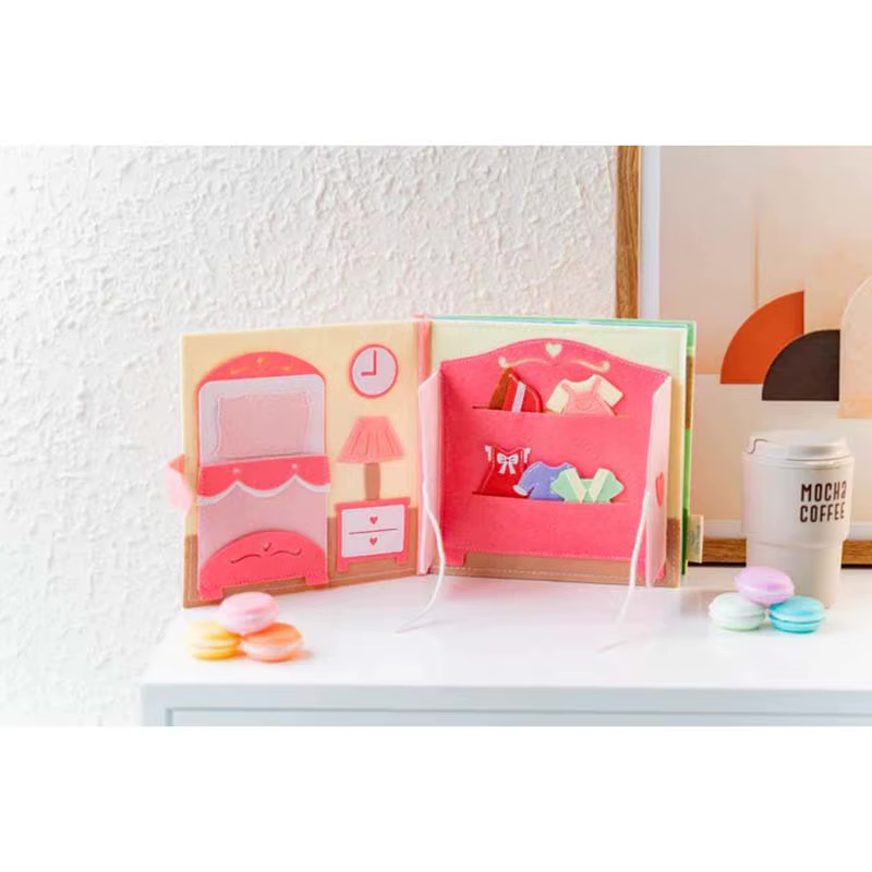 Quiet Book Haus – Aktivitätsbuch aus Filz für Kinder ab 1 Jahr