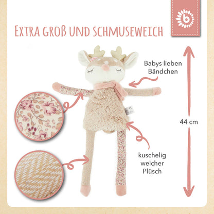 Personalisiertes Kuscheltier Reh mit Name und Geburtsdaten