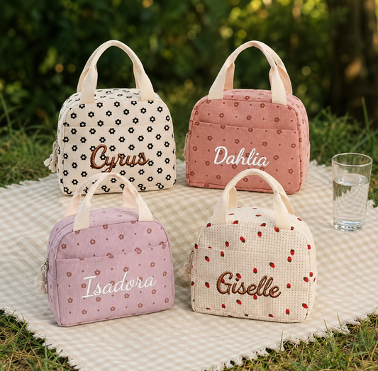 Personalisierte Kühltasche mit Namen – Bestickte Lunchbag für Kindergarten, Schule & Ausflüge