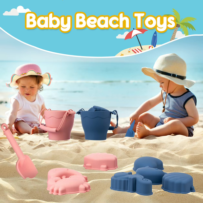 Baby Beach Toys aus Silikon in Rosa, Beige, Blau oder Gelb