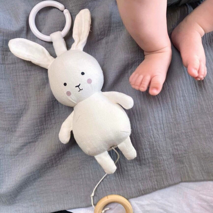 Personalisierte Spieluhr mit Name / Teddy Hase / Babygeschenk mit Musik - einzigartigliebe