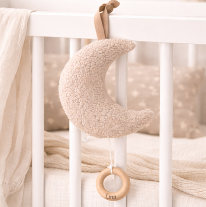 Personalisierte Baby Spieluhr Mond, Perfektes Geschenk zur Geburt für Neugeborene, You are my Sunshine