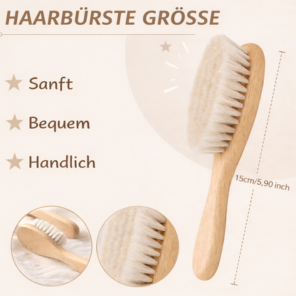Babybürste mit Gravur hochwertiges Babygeschenk mit sanften Borsten 