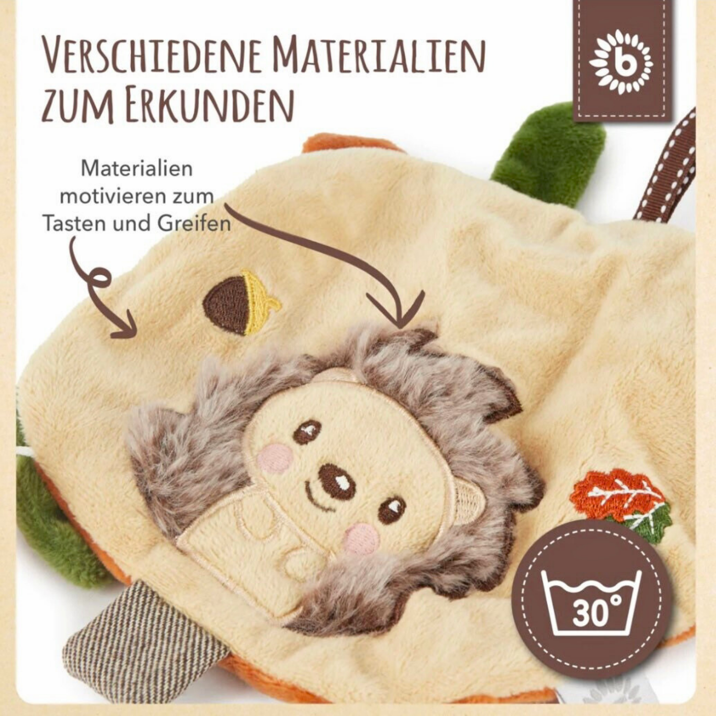 Individuell bedrucktes Baby Knistertuch mit Namen als Geschenk zur Geburt oder Taufe