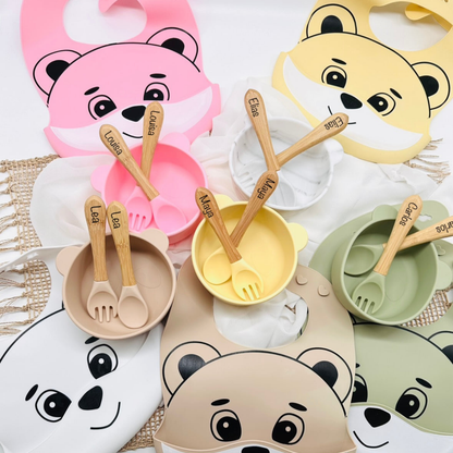 Personalisiertes Babygeschenk zum Beikost,  Besteckset mit Name für Kinder 