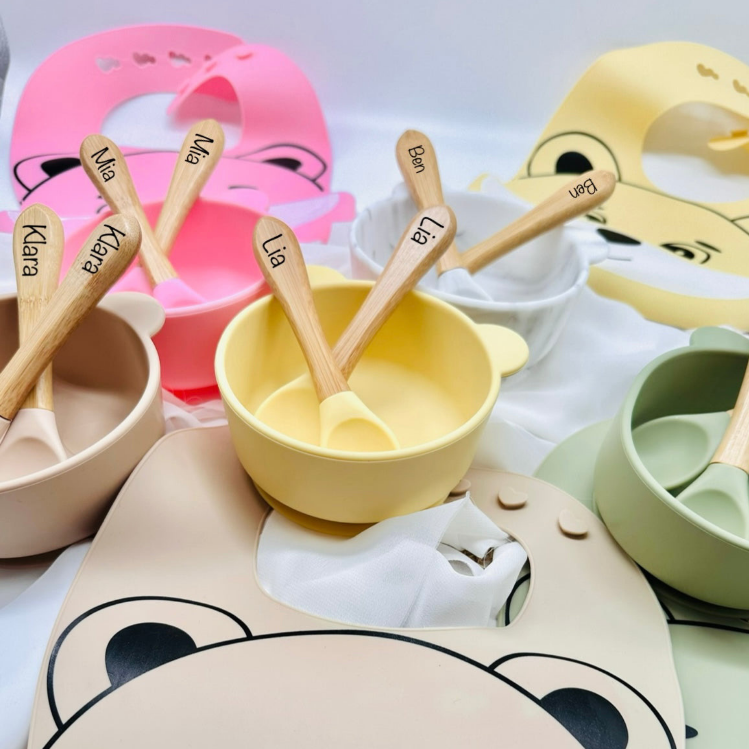 Personalisiertes Kinder Besteckset mit Gravur - Persönliches Geschenk für Babys ab 6 Monate 