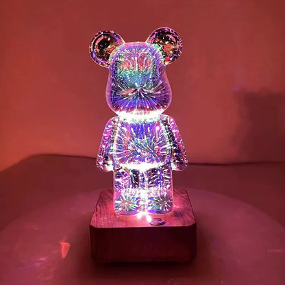 Bunte Nachttisch Lampe für Kinder als Teddybär