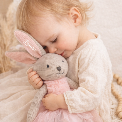 Stuffed toy rabbit personalized with name / boy or girl / Easter