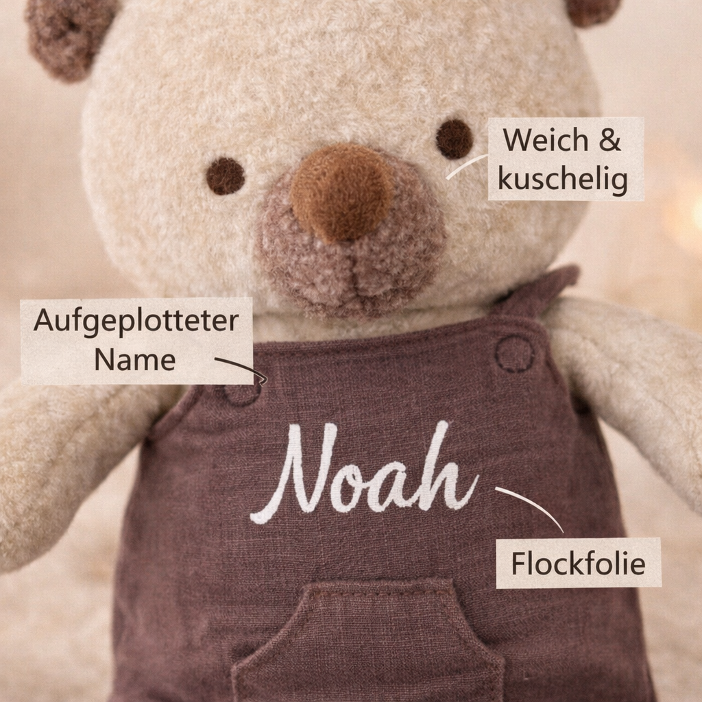 Kuscheltier Teddybär mit Name Personalisiert / Bärmädchen oder Bärjunge