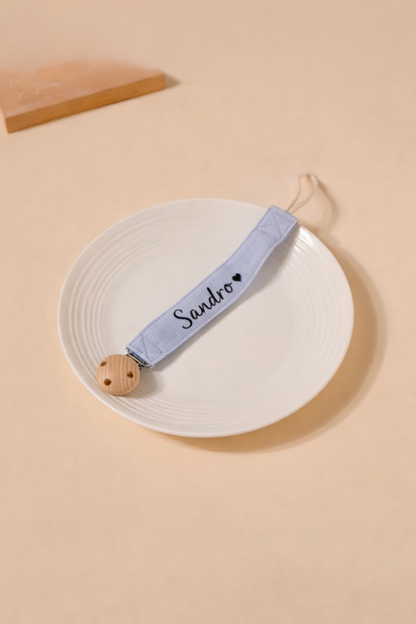 Personalisierte Schnullerkette mit Name & Herz / Geschenk zur Geburt