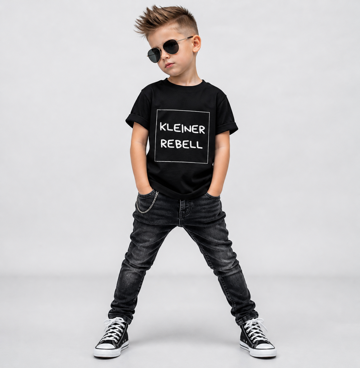 Cooles Kinder T-Shirt „Kleiner Rebell“ – bequemes Baumwollshirt für aktive Kinder