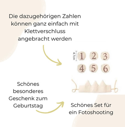 Geburtstagskrone mit Personalisiertem Stab - einzigartigliebe