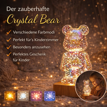 Personalisiertes Nachtlicht für Kinder Teddybär Feuerwerk Lampe Bunt