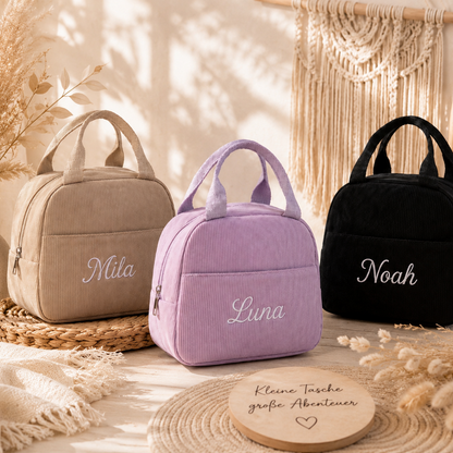 Personalisierte Kühltasche mit Namen – Bestickte Lunchbag für Kindergarten, Schule & Ausflüge