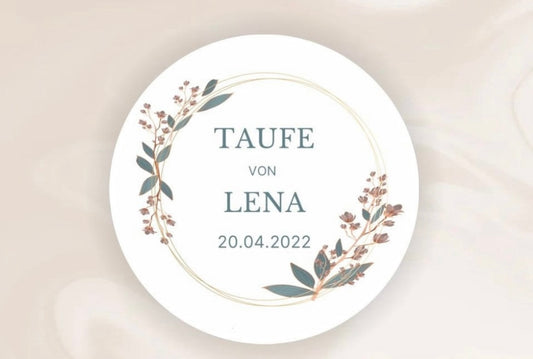 Personalisierte Aufkleber Taufe Boho Style