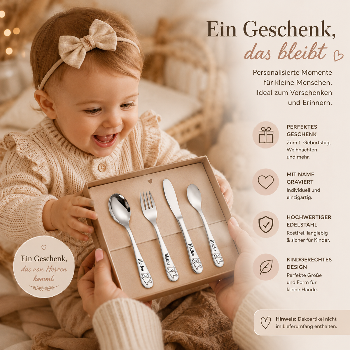 Detailaufnahme des Produkts und seiner sorgfältigen Verarbeitung
