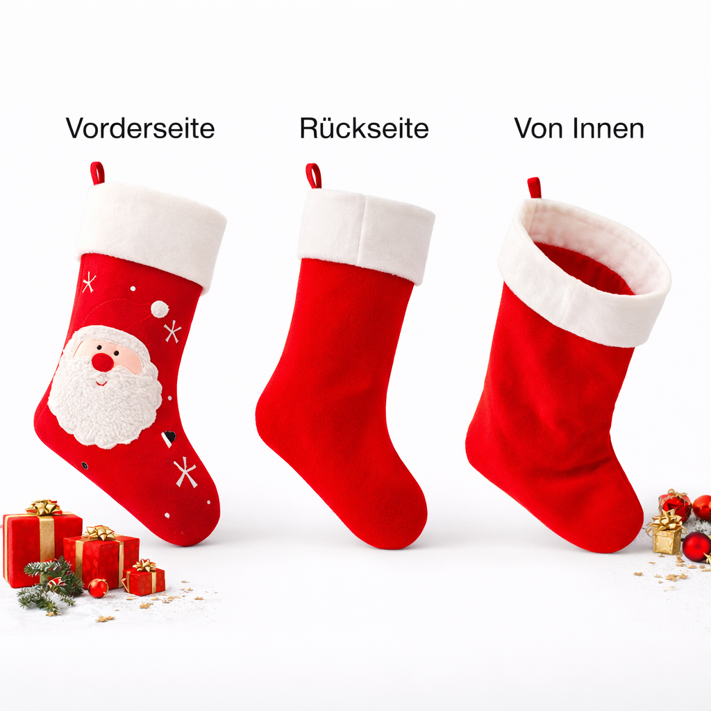 Vorderseite Weihnachtssocke - Rückseite Weihnachtssocke - Innenteil 