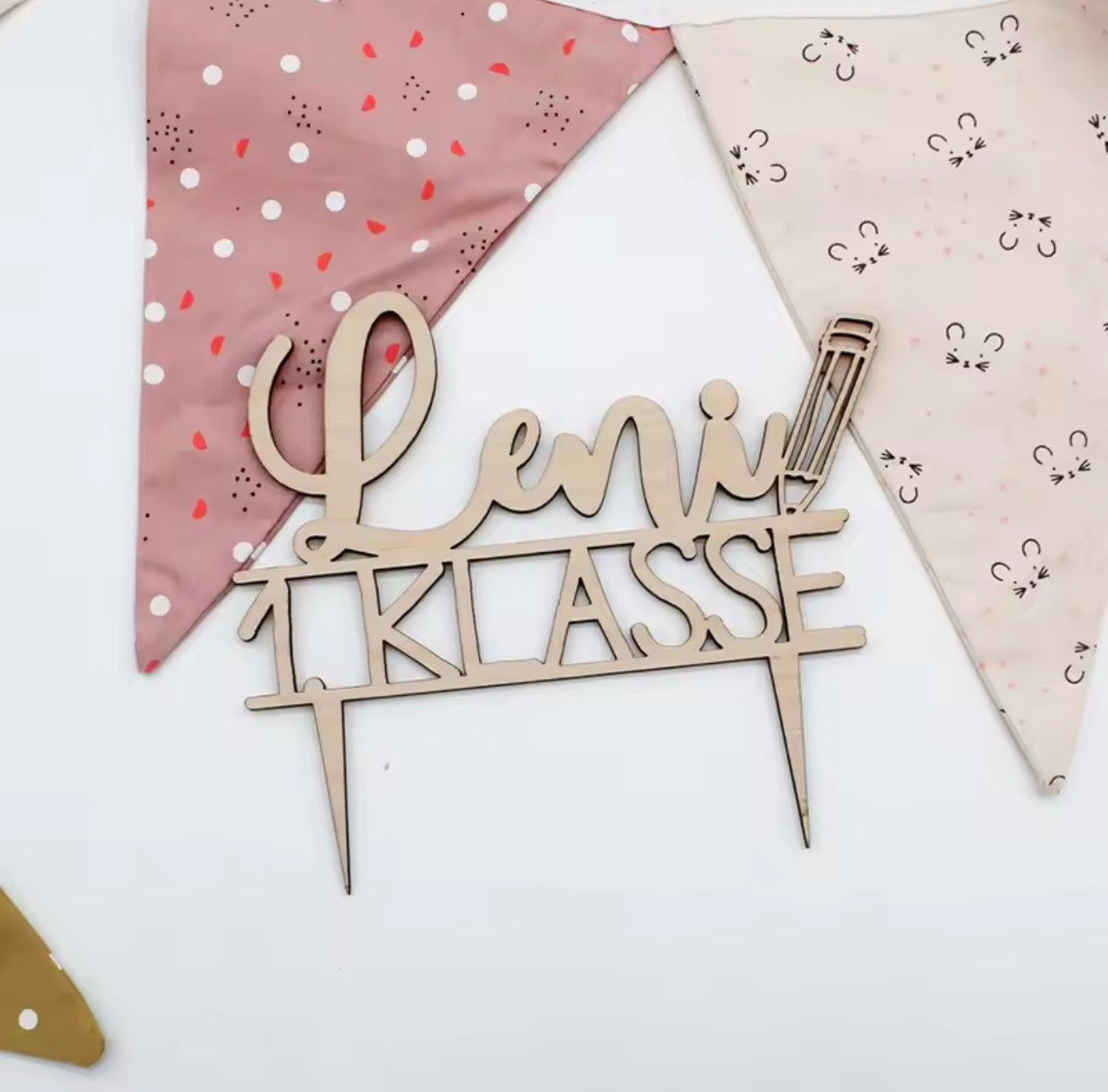 Caketopper Einschulung mit Name – Tortendeko 1. Klasse