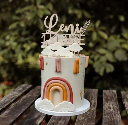 Caketopper Einschulung mit Name – Tortendeko 1. Klasse