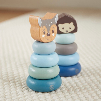 Personalisierter Stapelturm Holz mit Name / Babygeschenk - einzigartigliebe