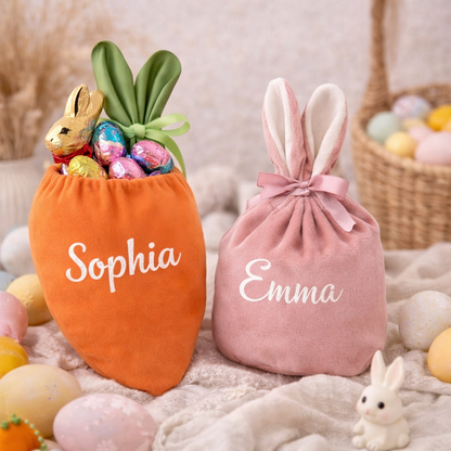 Ostersäckchen mit Name | aus Samt | verschiedene Farben
