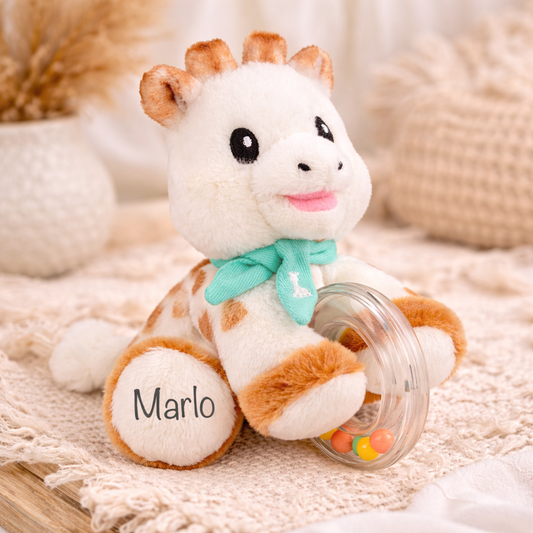 Personalisierte Rassel mit Name / Beißring / Greifling