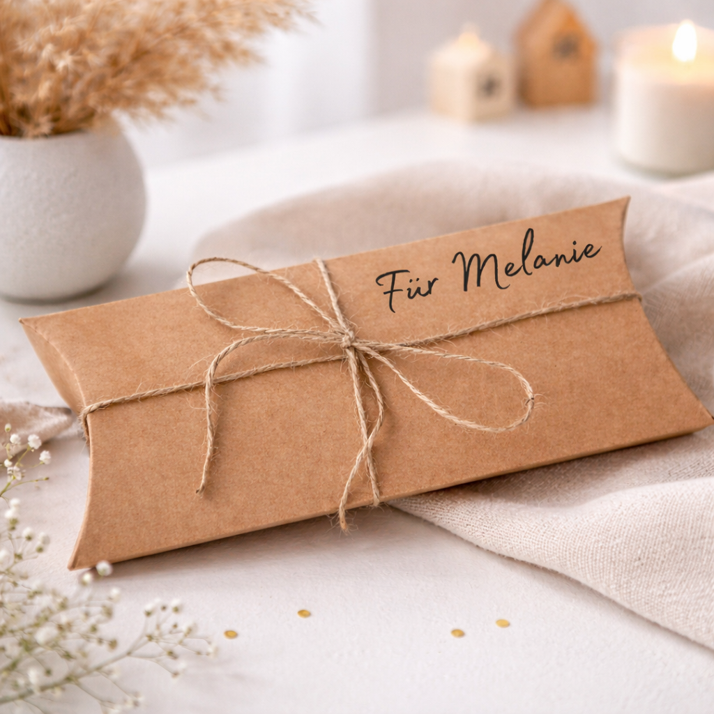 Geschenkbox Patentante mit Name persönlich gestaltet - Innenliegend die Babysocke mit Patentante werden?