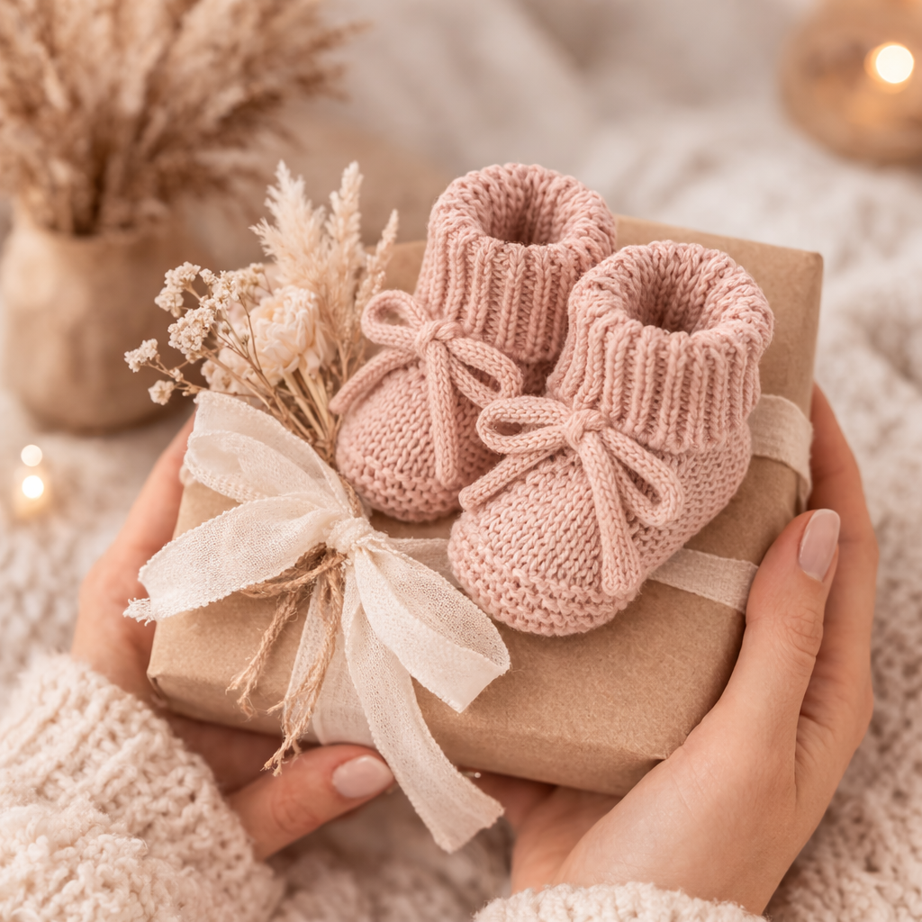 Geschenkidee Baby Mädchen Schuhe, Stricksöckchen für Babys, Handgemachte Geschenke Newborn 