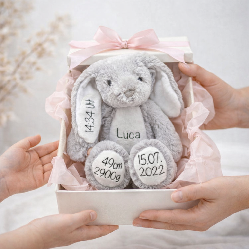 Persönliches Ostergeschenk für Kinder mit Namen und Geburtsdaten als Geschenkidee zu Ostern 