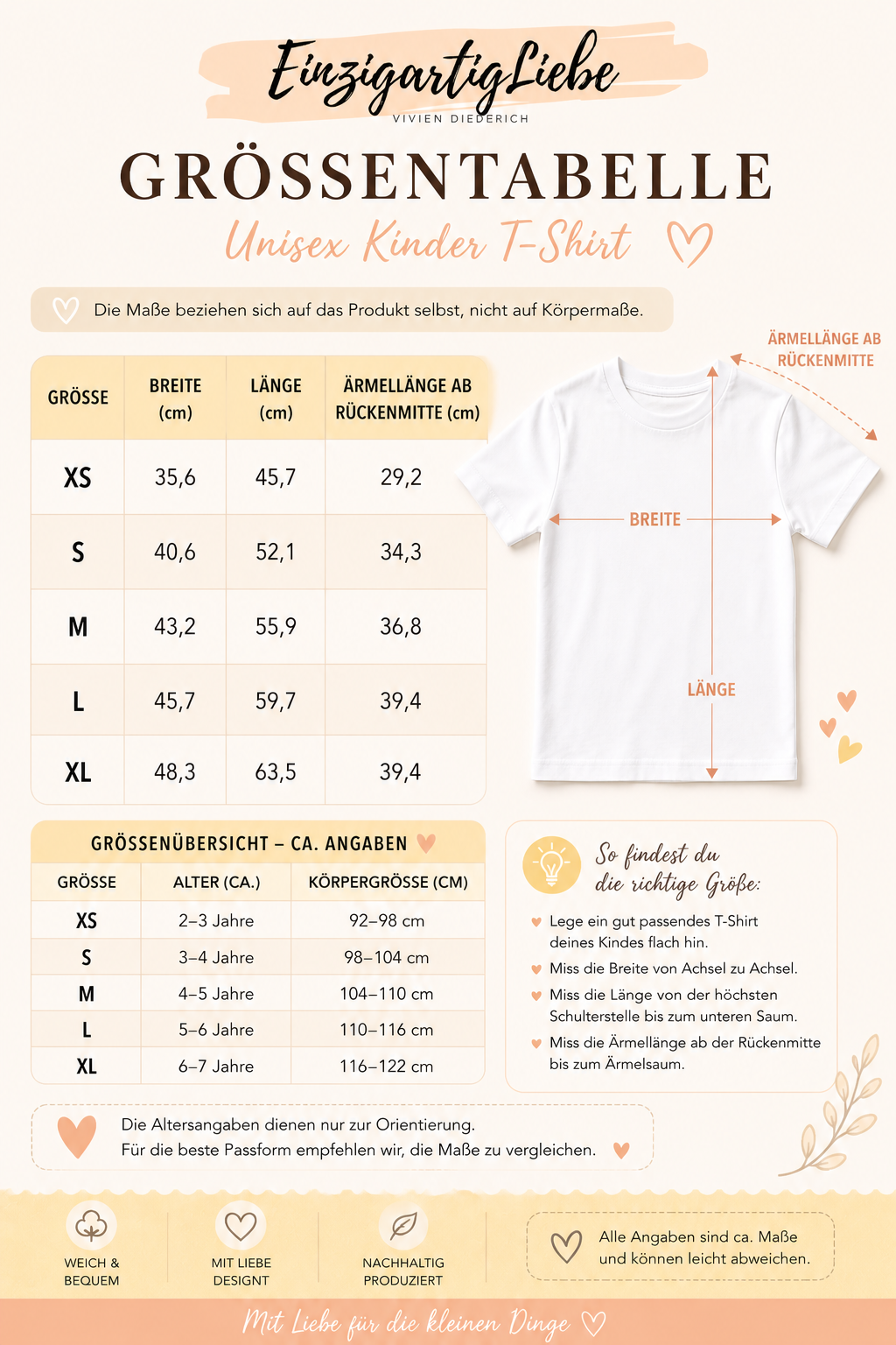 Größentabelle Kinder T-Shirt