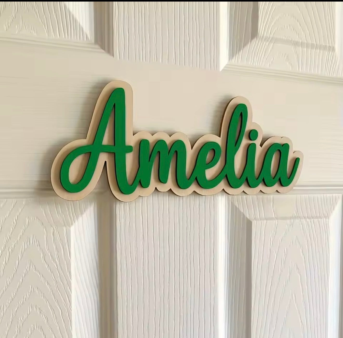 Grünes Namensschild Türschild Babyzimmer