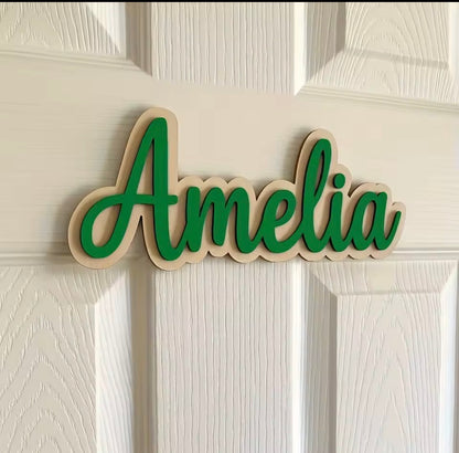 Grünes Namensschild Türschild Babyzimmer